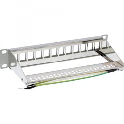 InLine 10" Patchpanel empty panel 12-way, for Keystone modules, 1U, RAL 7035 grey