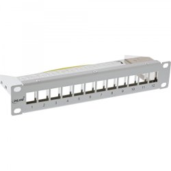 InLine 10" Patchpanel empty panel 12-way, for Keystone modules, 1U, RAL 7035 grey