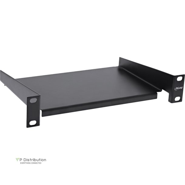 InLine&reg; 10" Shelf, 160mm, 10kg, 1U, RAL 9005 black