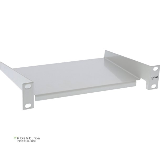 InLine&reg; 10" Shelf, 160mm, 10kg, 1U, RAL 7035 grey