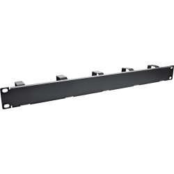 InLine&reg; 19" Cable management panel, 5 small brackets, RAL9005, black
