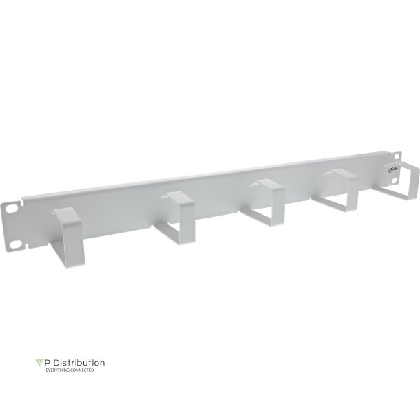 InLine&reg; 19" Cable management panel, 5 small brackets, RAL7035, grey