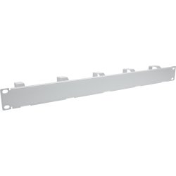InLine&reg; 19" Cable management panel, 5 small brackets, RAL7035, grey