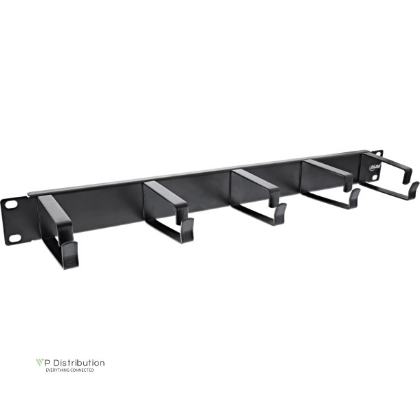 InLine&reg; 19" Cable management panel, 5 large brackets, RAL9005, black