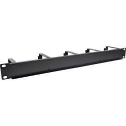 InLine&reg; 19" Cable management panel, 5 large brackets, RAL9005, black