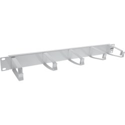 InLine&reg; 19" Cable management panel, 5 large brackets, RAL7035, grey