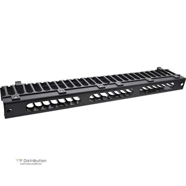 InLine&reg; 19" 1U Cable management panel, RAL 9005 black