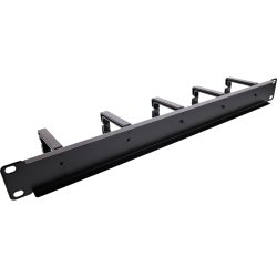 InLine&reg; 19" cable management panel, 5 plastic brackets, RAL 9005, black