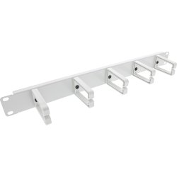 InLine&reg; 19" cable management panel, 5 plastic brackets, RAL 7035, grey