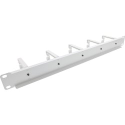 InLine&reg; 19" cable management panel, 5 plastic brackets, RAL 7035, grey