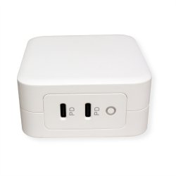 ROLINE USB Wall Charger Euro Plug, 2 Ports, 2x C (PD), 100W, GaN