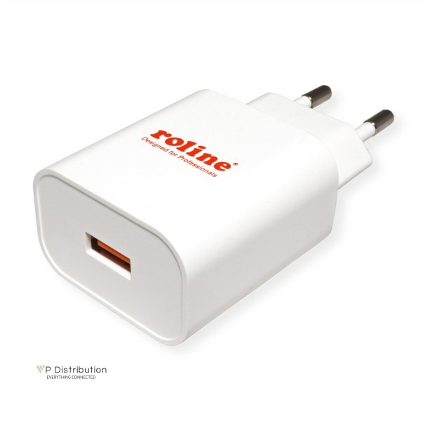 ROLINE USB Wall Charger, 1 Port (USB Type A), QC3.0, 18W