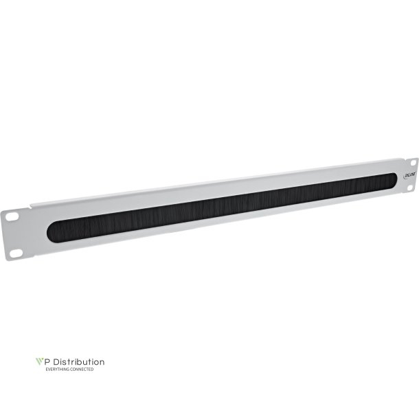 InLine&reg; 19" Cable entry plate with brush, 1U, RAL 7035 grey
