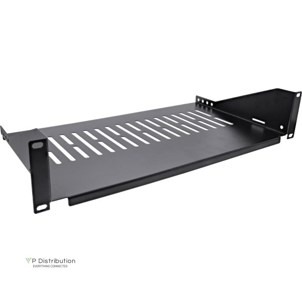 InLine&reg; 19" shelf, 250mm, 20kg, 2U, RAL 9005 black