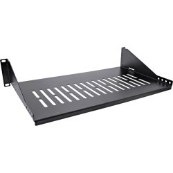 InLine&reg; 19" shelf, 250mm, 20kg, 2U, RAL 9005 black