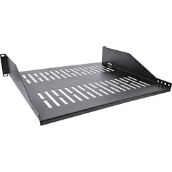 InLine&reg; 19" shelf, 400mm 20kg, 2U, RAL 9005 black