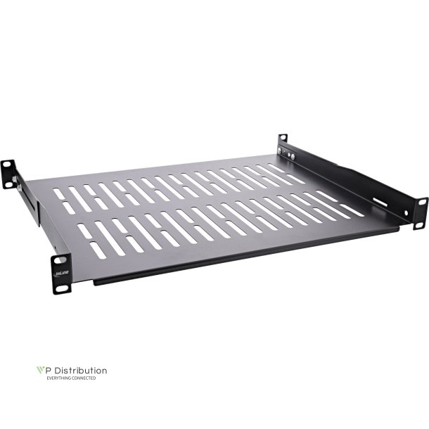 InLine&reg; 19" shelf, 350mm, 50kg, 1U, RAL 9005 black