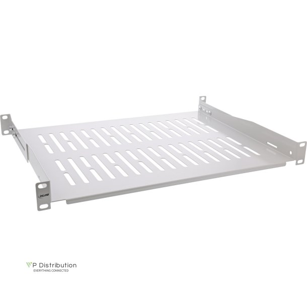 InLine&reg; 19" shelf, 350mm, 50kg, 1U, RAL 7035 grey