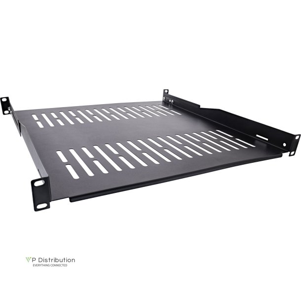 InLine&reg; 19" shelf, 450mm, 50kg, 1U, RAL 9005 black