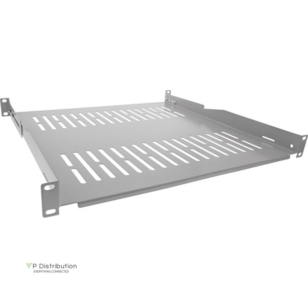 InLine&reg; 19" shelf, 450mm, 50kg, 1U, RAL 7035 grey