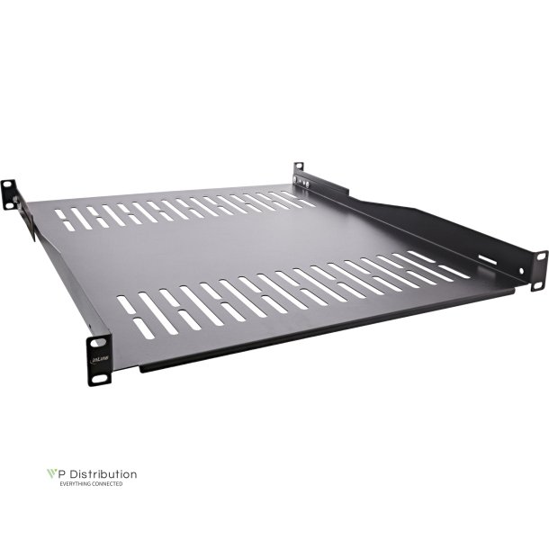 InLine&reg; 19" shelf, 550mm, 50kg, 1U, RAL 9005 black