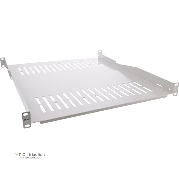 InLine&reg; 19" shelf, 550mm, 50kg, 1U, RAL 7035 grey