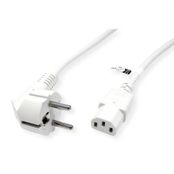 ROLINE GREEN Power Cable, straight IEC Connector, white, 3 m