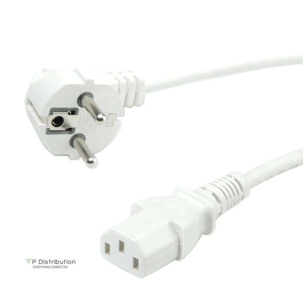 ROLINE GREEN Power Cable, straight IEC Connector, white, 0.8 m