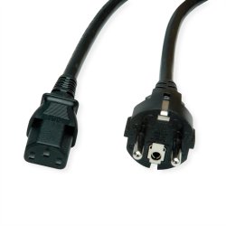 ROLINE Power Cable, straight IEC Connector, black, 3 m