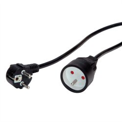 VALUE Extension Cable with 3P. Connectors, UTE Version, AC 230V, black, 3 m