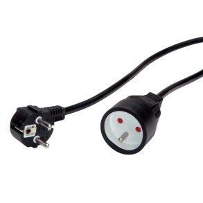 VALUE Extension Cable with 3P. Connectors, UTE Version, AC 230V, black, 10 m