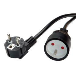 VALUE Extension Cable with 3P. Connectors, UTE Version, AC 230V, black, 3 m