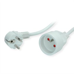 VALUE Extension Cable with 3P. Connectors, UTE Version, AC 230V, white, 5 m