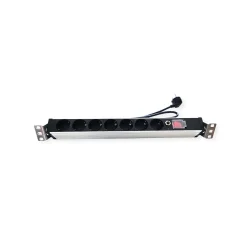 VALUE 19" 1UH, PDU 7 - way Socket, 45, with overload protector, 3m