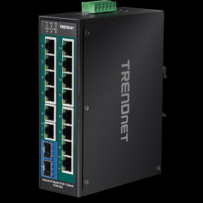 Trendnet 16-Port Hardened Industrial Gigabit PoE + DIN-Rail Switch