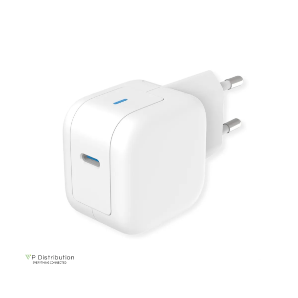 ROLINE USB GaN PD Charger, 20W 1x USB-C Port, white