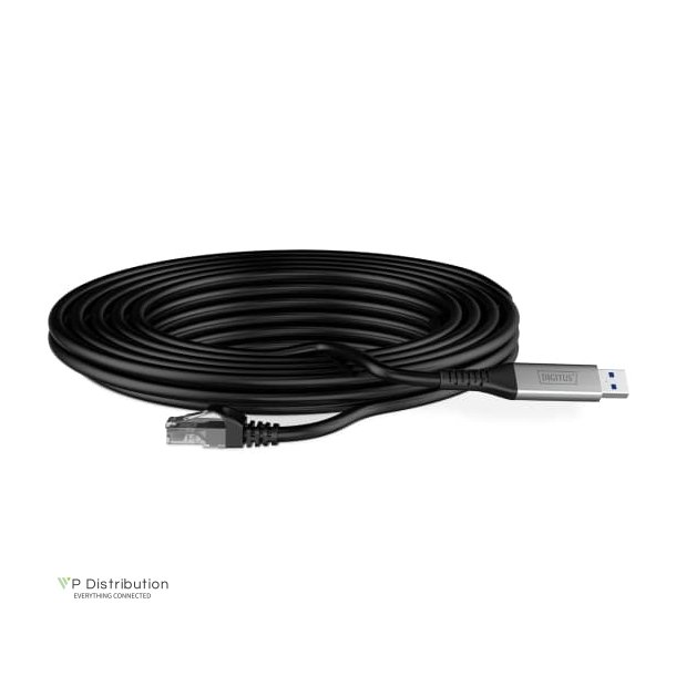 USB-A - RJ45 CAT 6A S/FTP Cable, 1 Gbit/s, 3m USB 3.2 Gen1, LSZH Jacket