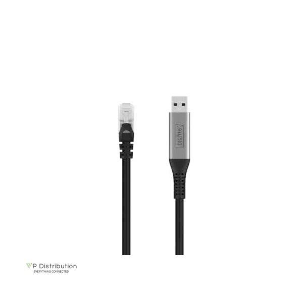 USB-A - RJ45 CAT 6A S/FTP Cable, 1 Gbit/s, 2m USB 3.2 Gen1, LSZH Jacket