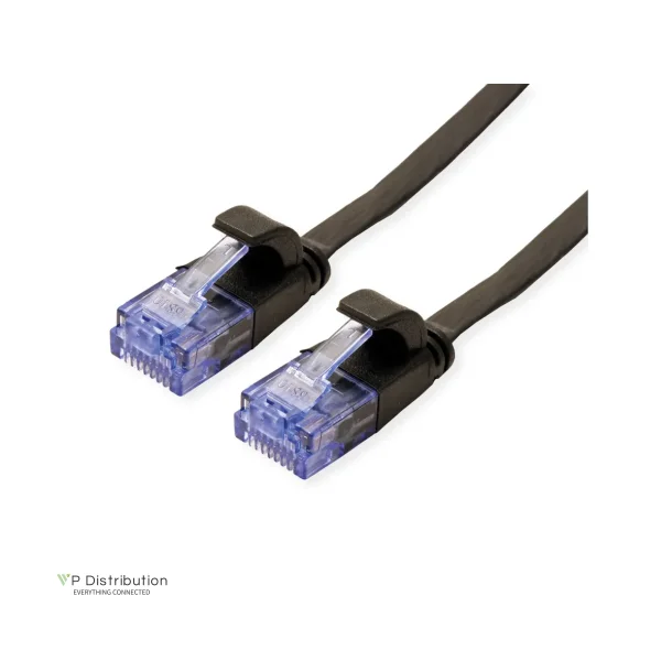 VALUE UTP PatchCord Cat.6A/Class EA, Flat, black, 0.5m