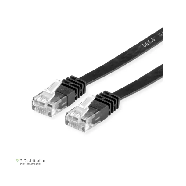 VALUE UTP PatchCord Cat.6/Class E, Flat, black, 0.5m