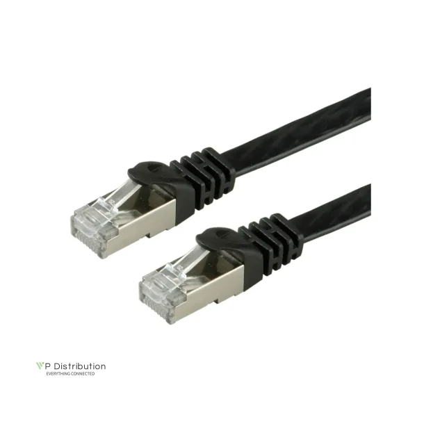 VALUE FTP PatchCord Cat.6/Class E, Flat, black, 0.5m