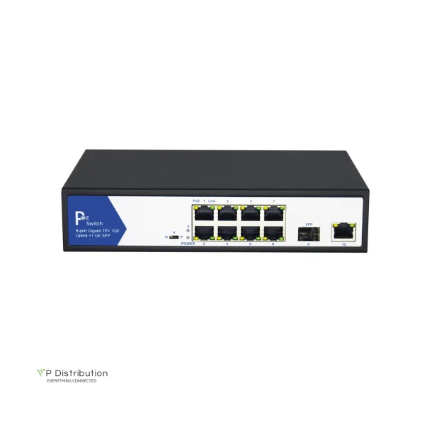 VALUE Ethernet PoE Switch, 8x PoE + 1GbE + 1SFP