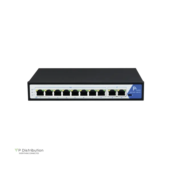 VALUE Gigabit PoE Switch, 10/100/1000, 8x PoE, 2x Uplink