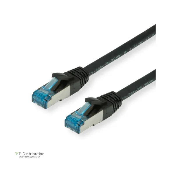 VALUE S/FTP (PiMF) PatchCord Cat.6A/Class EA, black, 0.5m