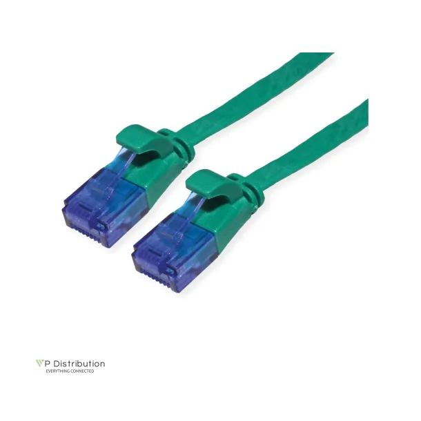 VALUE UTP PatchCord Cat.6A/Class EA, Flat, green, 0.5m