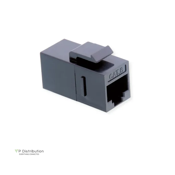 VALUE RJ45 Keystone Modular Coupler, Cat.6/Class E, UTP, black