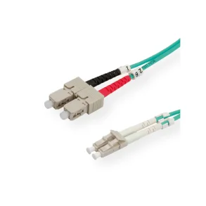 VALUE FO Jumper Cable, Duplex, 50/125µm, LC/SC, OM3, turquoise, 0.5m