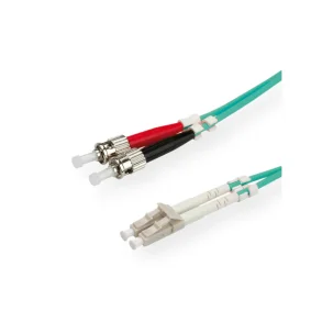 VALUE FO Jumper Cable, Duplex, 50/125µm, LC/ST, OM3, turquoise, 0.5m