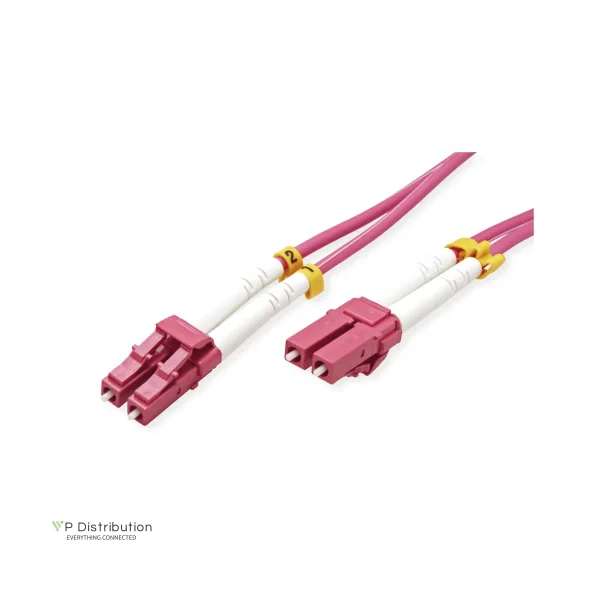 VALUE FO Jumper Cable, Duplex, 50/125&micro;m, LC/LC, OM4, violet, 0.5m