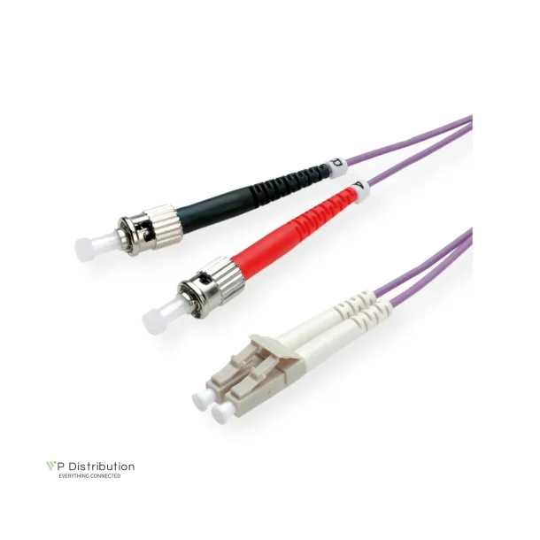 VALUE FO Jumper Cable, Duplex, 50/125m, LC/ST, OM4, violet, 0.5m